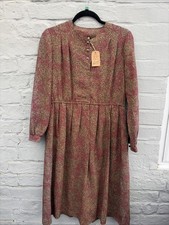 Vintage Damska głęboka czerwono-złota sukienka Rozmiar 12