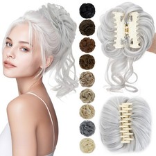 Natural Curly Messy Bun Hair Piece Scrunchie Updo Claw Clip in Hair Extensions M