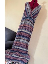 Stunning Fair Isle Maxi Dress VGC Size 16 TU Tribal, Multicoloured, Mock Wrap