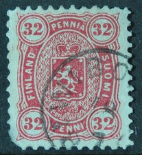 Finland 1875 32p perf 11 SG 79 Used cat £50 blunt corner