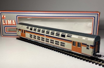 Seltener Lima HO Scale 309228 Italian FS Double Deck Coach MDVC 50 83 26-39 Milano