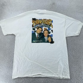 Vintage Penn & Teller Smoke and Mirrors Sega CD Video Game T-Shirt XL Promo 90s