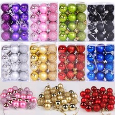 24Pcs Christmas Balls Shatterproof Xmas Tree Ornaments Hanging Balls Decor USA
