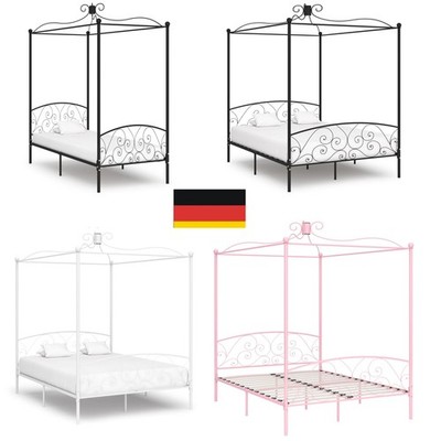 Metallbett Himmelbett 90/160/180cmx200cm Bettgestell Bett Schlafzimmer Metall