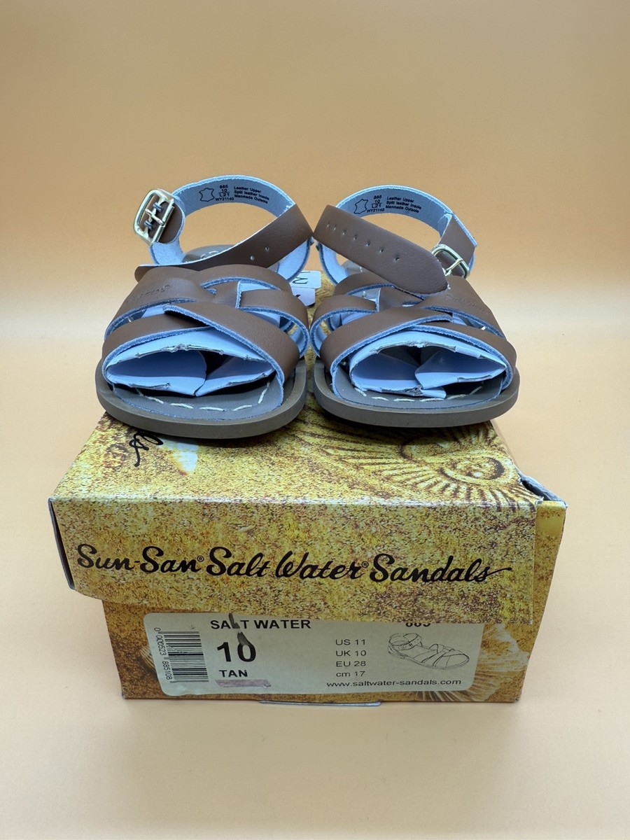 Sun San Salt Water Sandals Women/Girls Size US 10 Tan 885