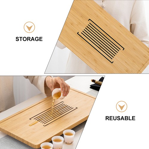 1Pc Modern Wooden Rectangular Draining Plate Household Hollow-out Draining Tray - Bild 10 von 12