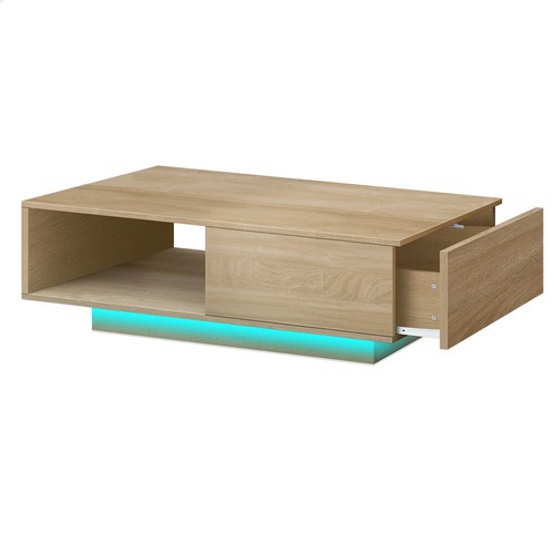 ALFORDSON Coffee Table LED RGB Light Storage Drawer Modern Furniture Oak - Picture 11 of 11
