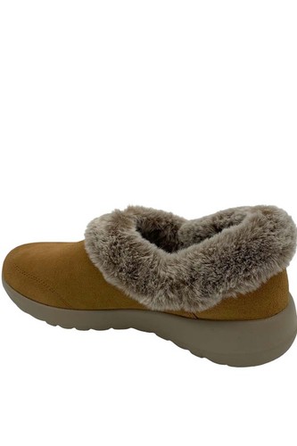Skechers On-the-GO Joy Suede & Faux Fur Slip-Ons Cozy Life Chestnut - Picture 3 of 3