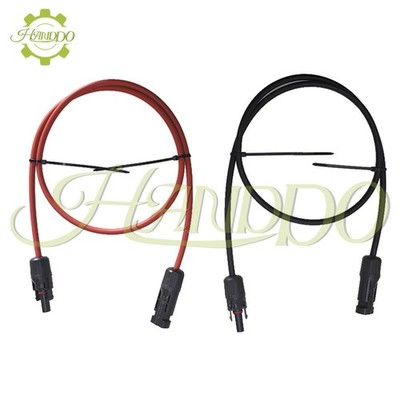12/10 AWG 1 Pair Black + Red Solar Panel Extension Cable Wire Connector US