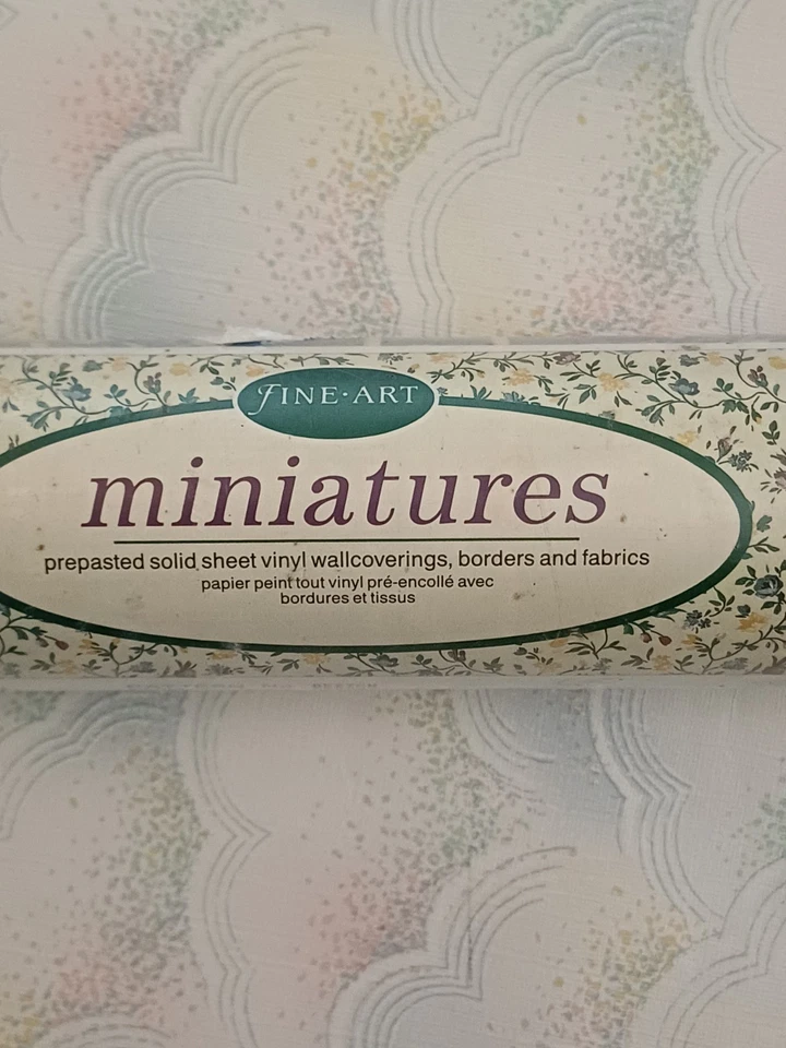 Papel pintado de vinilo bellas artes miniaturas vintage años 80 azul Ditsy floral cabaña sellado - Imagen 2 de 4