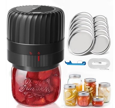 Electric Mason Jar Vacuum Sealer Kit for Wide-Mouth & Regular-Mouth Mason Jars