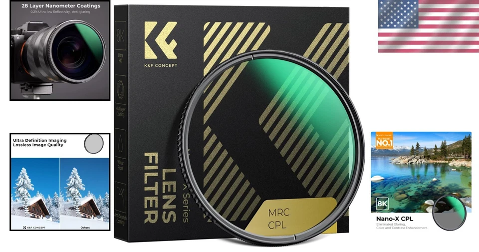 49mm Circular Polarizer Filter, HD 28 Layer CPL Lens Filter - Image 2 of 4