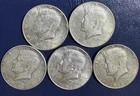 1967 Kennedy Half Dollar  Lot -  5 Coins 40% Silver UNC