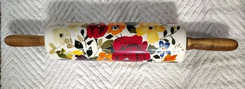 The Pioneer Woman Timeless Floral Keramik Nudelholz Herbst Autumn Bright Flowers - Bild 3 von 6