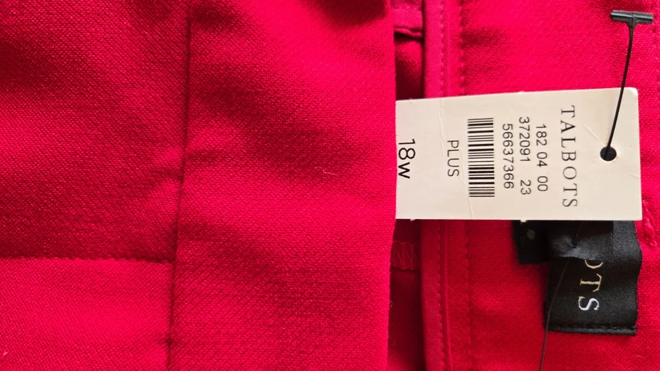 NWT Talbots Gorgeous Red Pleated Front Wool Blend Full Length Pants 18W - Image 2 of 4