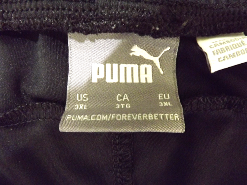 Puma Shorts Mens Medium Black Polyester Hi-Rise Elastic Waist Flat Front Sz 3XL - Picture 8 of 8
