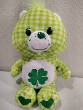 Care Bears 2006 9" Plaid Good Luck Bear Plush RARE