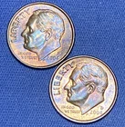 2004-P-D Roosevelt Dimes Beautiful Brilliant Gold/Rainbow Toned Coins   #18
