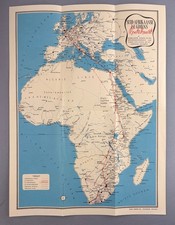 South African Airways Airline Route Map Poster SAA De Havilland Comet 1953 SAL