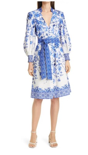 Size 6 Women's Alice + Olivia Shanley Floral Long Sleeve Belted Dress $495 - Picture 12 of 22