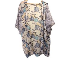 O/S Sheer Floral Duster Kimono Festival Pool Beach Sheer Tropical Boho Fairy