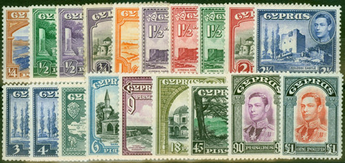 Cyprus 1938-51 Set of 19 SG151-163 Fine MM - Picture 1 of 1