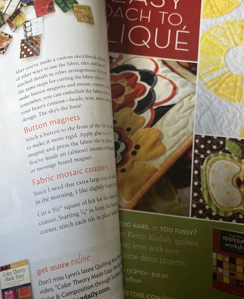 Quilting Arts Magazine “Portrait Quilts Made Easy” April/May 2014 Issue 68 - Image 4 of 4