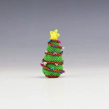 NATIVE AMERICAN ZUNI BEADED CHRISTMAS TREE BY ALESIA PONCHO