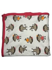 Carter  s Just One You Pink Orange Monkey Cotton Baby Blanket