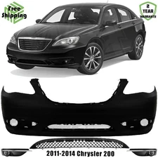Front Bumper Fascia Paintable & Lower Grille Kit For 2011-2014 Chrysler 200