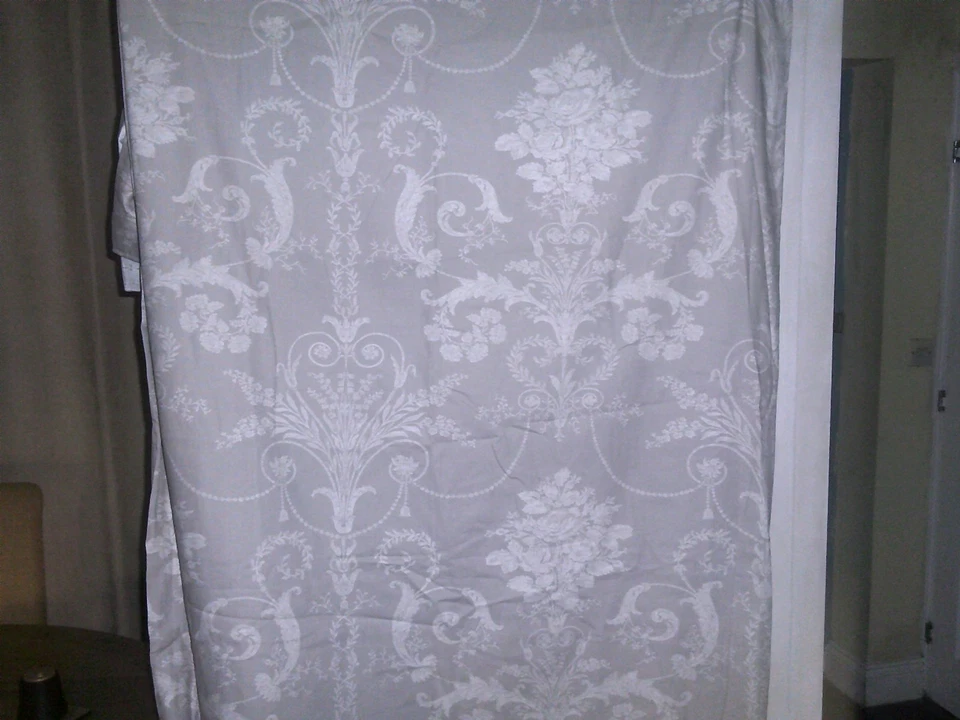 laura ashley josette dove grey pair of curtains 88 ins wide x 90 inches long - Image 2 of 3