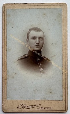orig. CDV Foto Fotografie Bild alt Mode Mann Herr um 1890 Metz Soldat