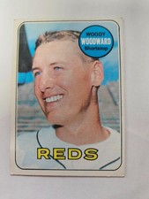 1969 Topps Woody Woodward Cincinnati Reds #142 VG/EXC Actual card is scanned