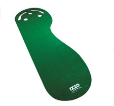 Kidney Shaped Putting Green 3 x 9 Foot Golf Practice Mat 3 Holes traps Hazards