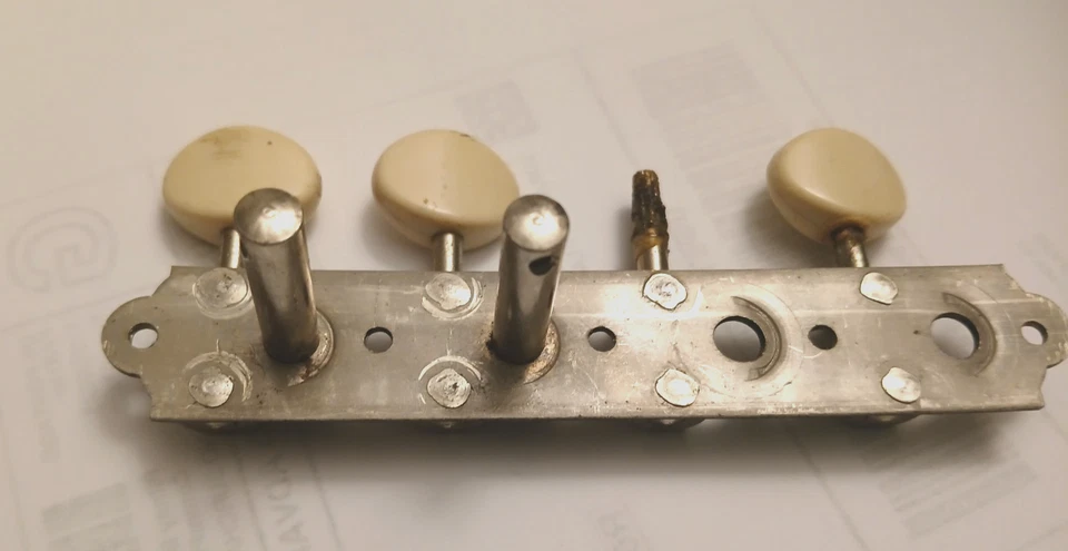 Vintage Waverly Mandolin Tuner Parts Old Plate Tuning Peg Parts - Image 2 of 2