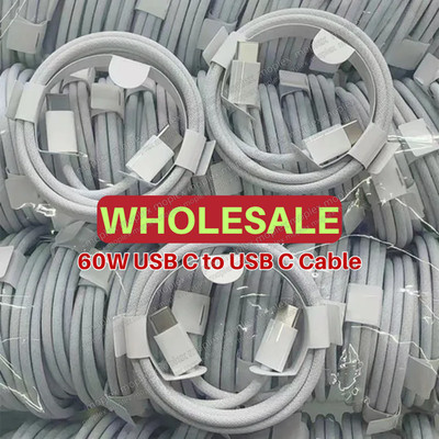 60W USB-C to USB-C Cable Fast Charger Lot PD Nylon Cord For iPhone 16 15 Pro Max