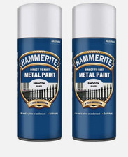 2 x Hammerite SILVER  400ml Direct To Rust Smooth Quick Drying Spray Paint
