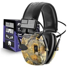 Shooting Ear Protection   Active Noise Cancelling, NRR 23dB, With Patches-camo