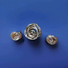 Keith Jack Sterling Silver Celtic Cradle of Life Trinity Knot Pendant + Earrings