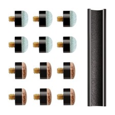 12 PCS Pool Stick Tips Replacement Kit,10Mm/12Mm/13Mm,Hard Soft Screw on Pool