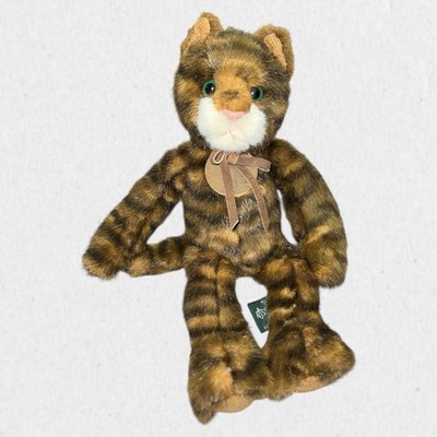 Vtg Russ Berrie & Co. TABATHA 12'' Tiger Striped Cat Plush w/ Bright Green Eyes