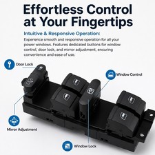 Auto Window Regulator Switch Unit fits VW Golf V 2006 2007 Black Durable 2006 VW
