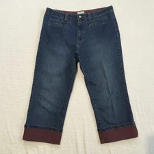 FDJ French Dressing Womens Blue Denim Cropped Cuffed Jeans Size 16