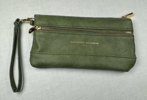 ADRIENNE VITTADINI STUDIO Verde Cremallera Muñequera Cartera Bolso sin asas Cuero sintético