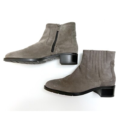 Aquatalia Women's Oribella Size Gray Weatherproof Suede Ankle Boots NEW 