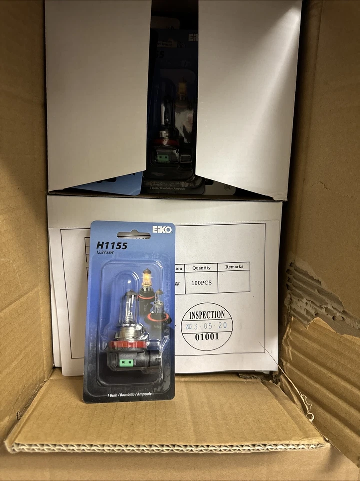 (100) BULBS BP EIKO H1155-BP, H11 SERIES HALOGEN BULB 12.8V, 55W- Free Shipping - Image 2 of 4