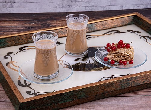 12pc Turkish Tea Set Glass Teacups Saucers Zamzam Cups Glasses Armudu 6x150 ml - Picture 6 of 15