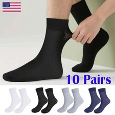 10Pairs Mens Sheer Causal Dress Suit Business Socks See Through Soft Thin Plain