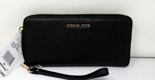 michael kors black leather wallet