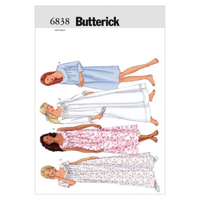 Butterick Damen Easy Schnittmuster 6838 Nachthemden Nachtwäsche (Butterick-683...